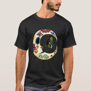 Crescent Moon Sugar Skull Dia De Los Muertos Day O T-Shirt