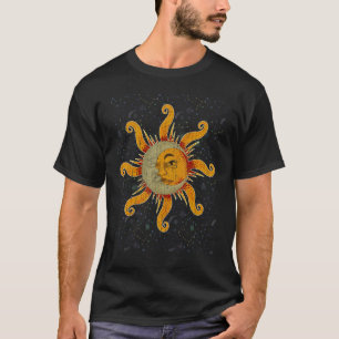 Crescent Moon Sun Universe Astronomy Boho Astrolog T-Shirt