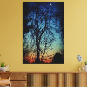 Crescent Moon Sunrise Toile Enveloppée Art