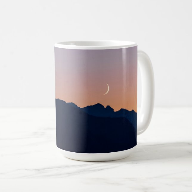 Crescent Moon & Venus | Seabeck, Washington Coffee Mug (Front Right)