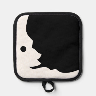 Crescent Moon White Black Waxing Pot Holder