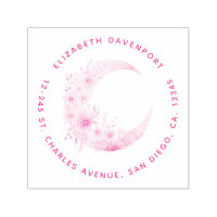 Crescent Moon with Pretty Flowers Address