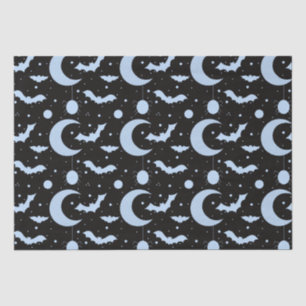 Crescent Moons, Spiders and Bats Black Halloween Tissue Paper