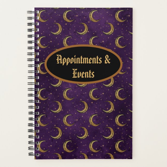 Crescent Moons & Stars Customizable Planner (Front)