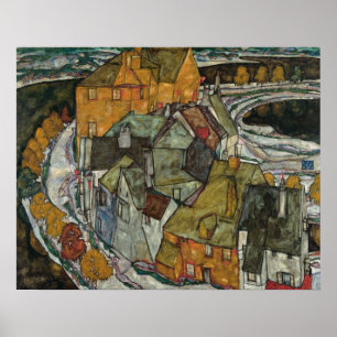 Crescent of Houses II, Island Town by Egon Schiel Poster