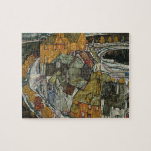 Crescent of Houses II, Island Town by Egon Schiele Jigsaw Puzzle