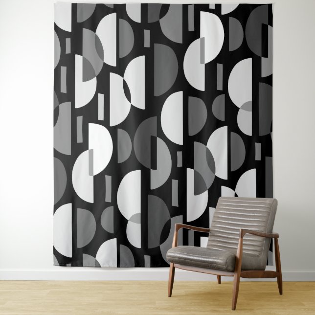 Crescent Pattern 010921 - Monochrome Tapestry (In Situ)