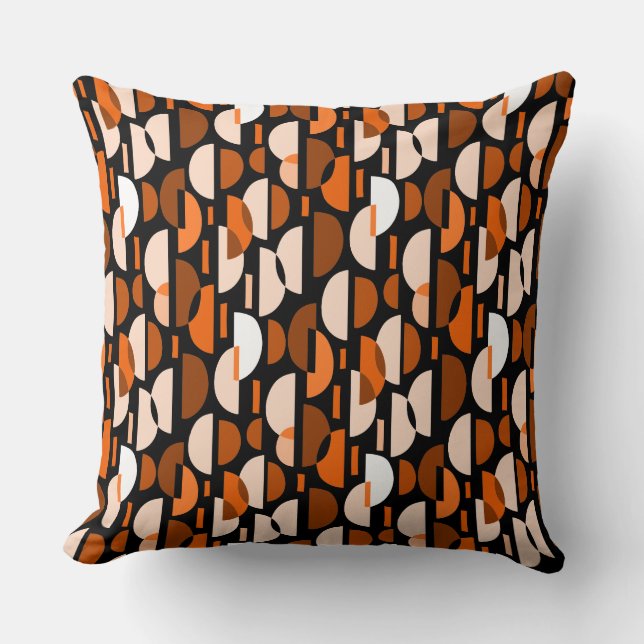 Crescent Pattern 010921 - Orange Throw Pillow (Front)