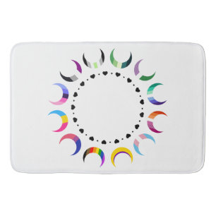 Crescent Pride Moons & Black Hearts Bath Mat