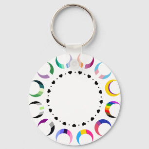 Crescent Pride Moons & Black Hearts Keychain