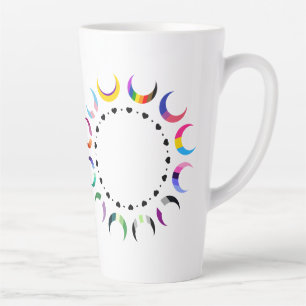 Crescent Pride Moons & Black Hearts Latte Mug