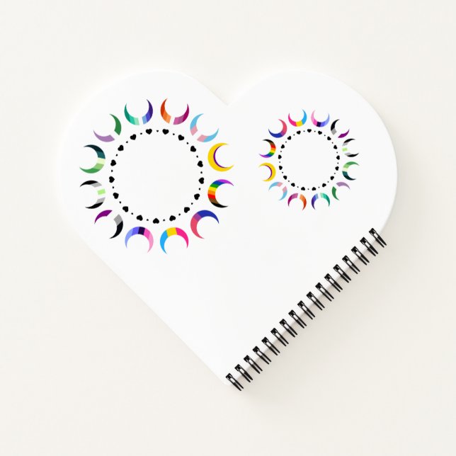 Crescent Pride Moons & Black Hearts Notebook (Back)