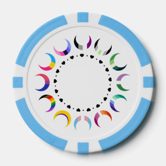 Crescent Pride Moons & Black Hearts Poker Chips