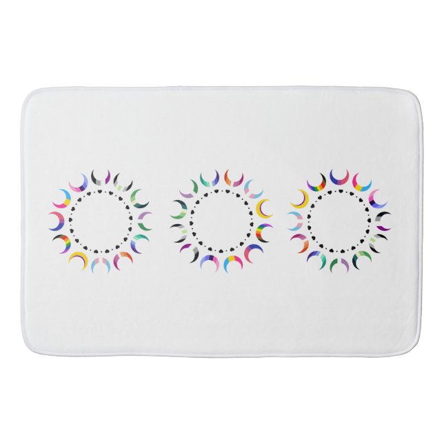  Crescent Pride Moons & Heart Ring  Bath Mat (Front)