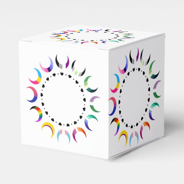  Crescent Pride Moons & Heart Ring  Favor Box (Front Side)