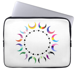 Crescent Pride Moons & Heart Ring Laptop Sleeve