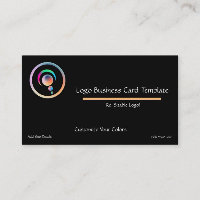 Crescent Rainbows Crop Circle Logo Business Card (Front)