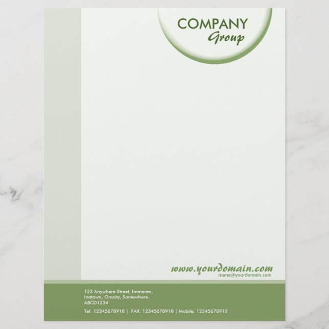 Crescent Shadow - Green Tones Letterhead (Front)