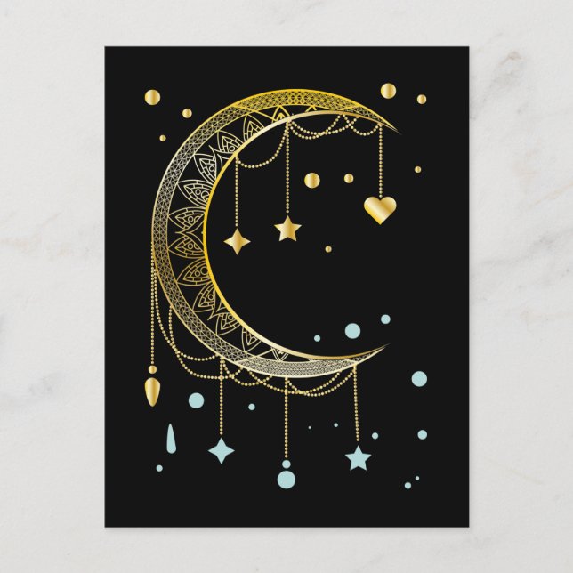 Crescent Sun Spirituality Moon Kawaii Postcard (Front)