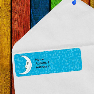 Crescent vintage Lune blanche Face Blancs Étoiles