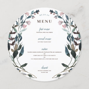 Crest jardin   Menu Mariage Floral Bleu Blanc