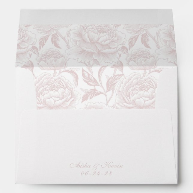 Crest Monogram Blush Pink Script Envelope (Back (Bottom))