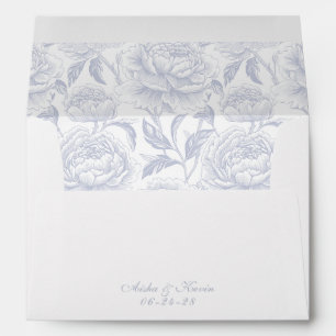 Crest Monogram Dusty Blue Script Envelope