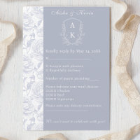 Crest Monogram Dusty Blue Wedding