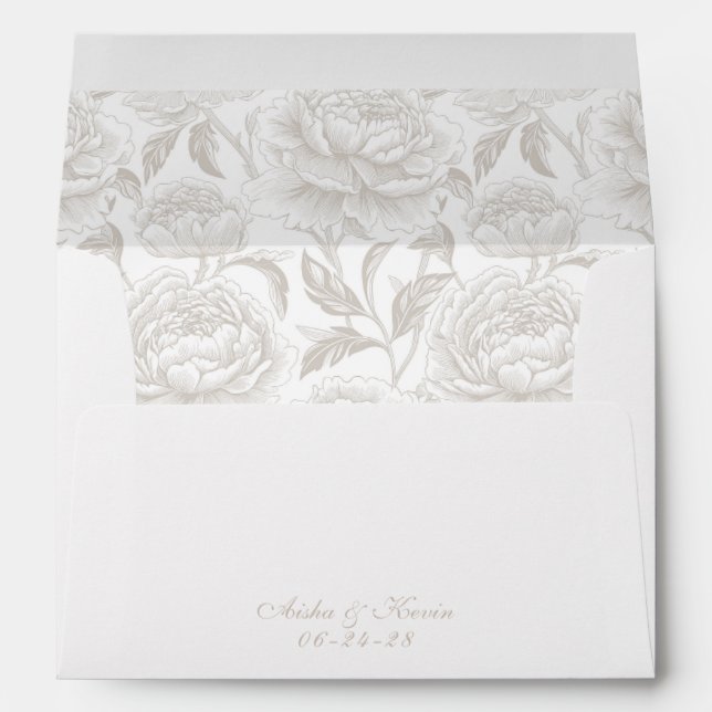 Crest Monogram Pale Taupe Script Envelope (Back (Bottom))
