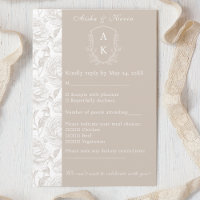 Crest Monogram Pale Taupe Wedding