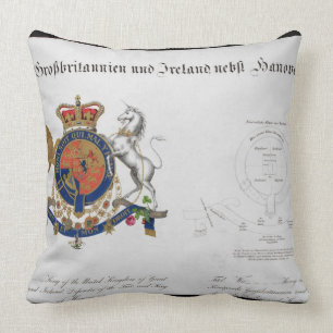 Crest of the King of the United Kingdom of Great B Throw Pillow