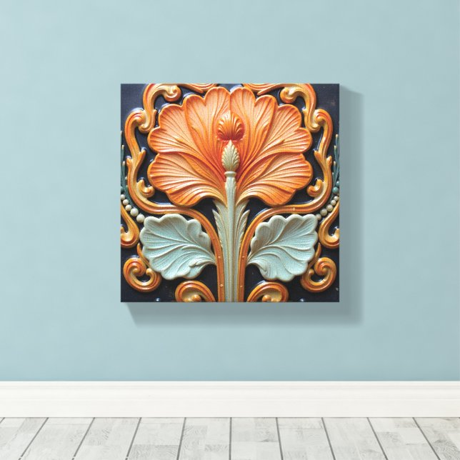 Crest of Verdant Valor Canvas Print (Insitu(Wood Floor))