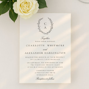 Crest,  Old Money Aesthetic, transparent backgroud Invitation