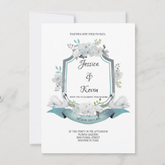 Crest Swan Faire-part de mariage