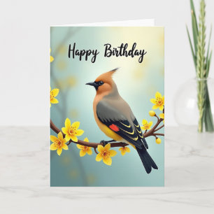 Crested Bird Birthday Card