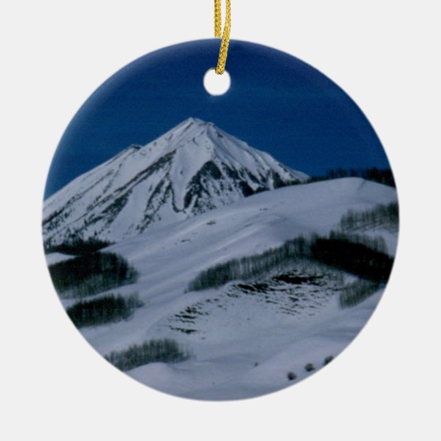 Crested Butte Ceramic Ornament (Front)