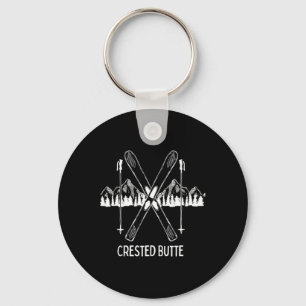 Crested Butte Co Rocky Mountains Colorado Ski Snow Keychain