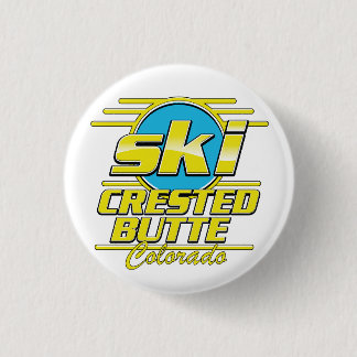 Crested Butte Colorado 80s ski logo 1 Inch Round Button