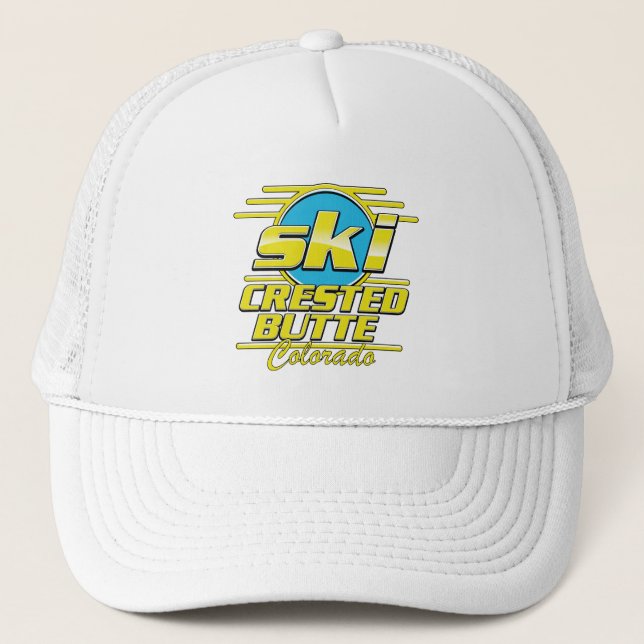 Crested Butte Colorado 80s ski logo Trucker Hat (Front)