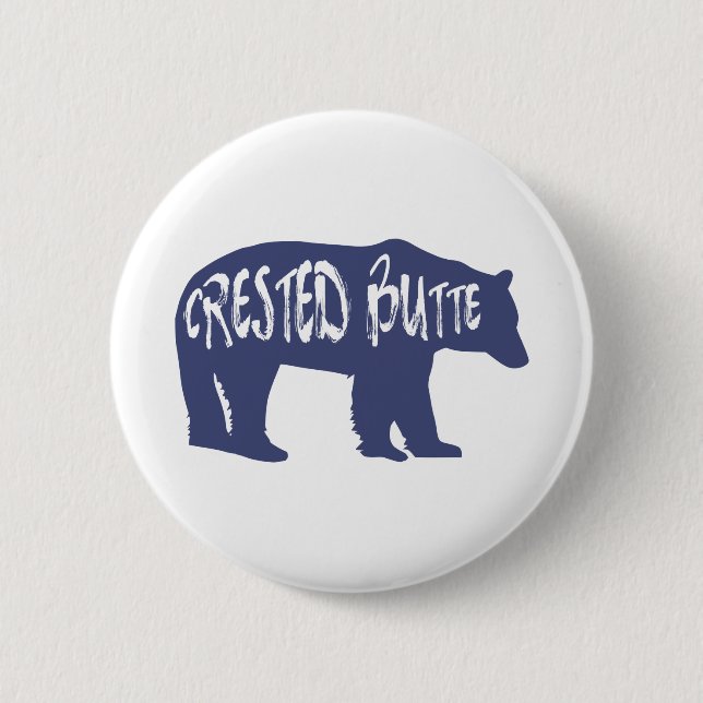 Crested Butte Colorado Bear 2 Inch Round Button (Front)