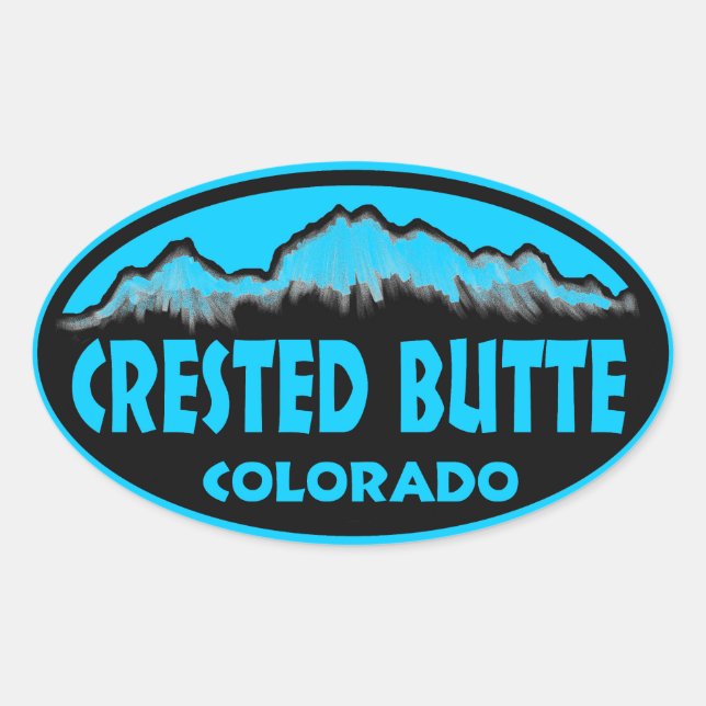 Crested Butte Colorado blue oval stickers (Front)