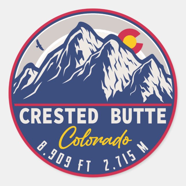 Crested Butte Colorado - Camping Hiking Souvenirs Classic Round Sticker (Front)