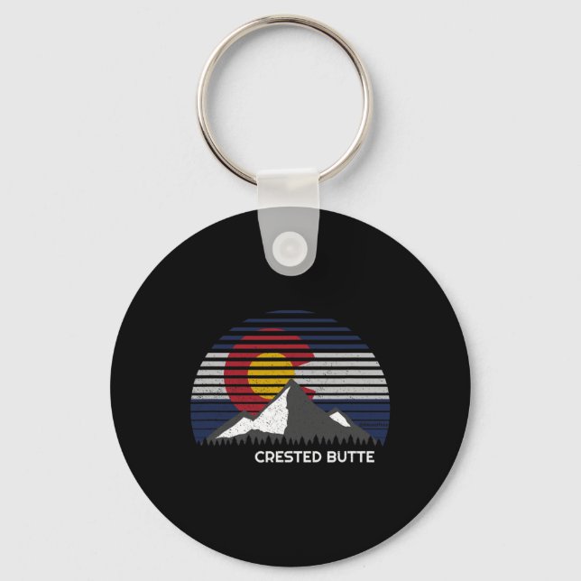 Crested Butte Colorado Flag  Keychain (Front)