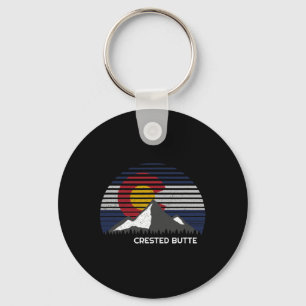 Crested Butte Colorado Flag Keychain