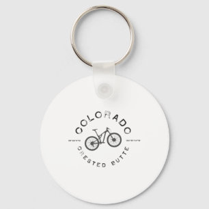 Crested Butte Colorado Mountain Biking T  Keychain