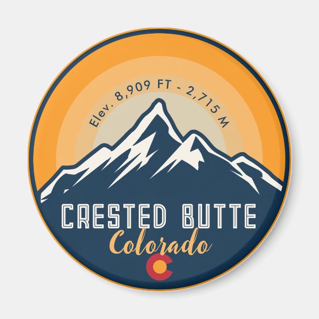 Crested Butte Colorado Mountains Hiking Sunset Magnet (Front)