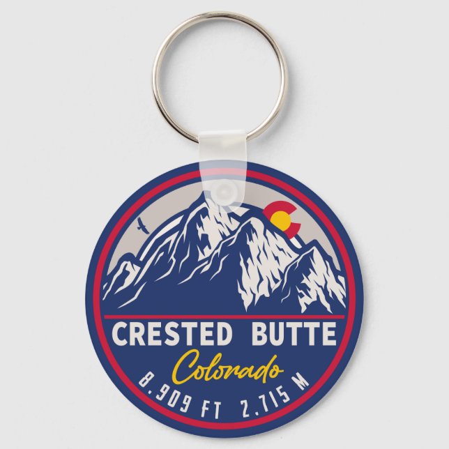 Crested Butte Colorado - Retro Souvenirs Keychain (Front)