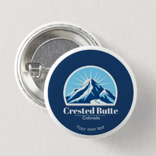 Crested Butte Colorado ski resort name 1 Inch Round Button