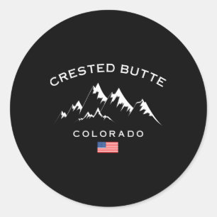 Crested Butte Colorado Ski Resort Rocky Mountains  Classic Round Sticker