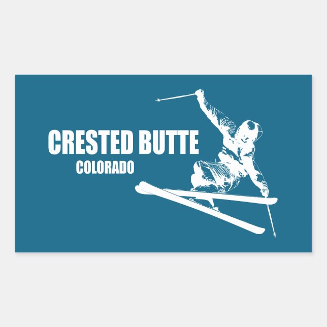Crested Butte Colorado Skier Sticker (Front)